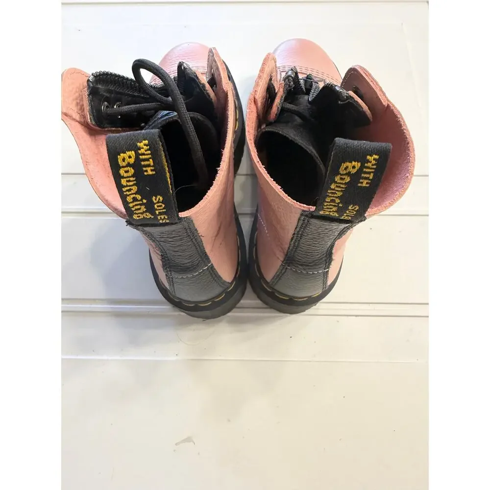 Doc Dr. Martens Womens Sz 8 Pink Sinclair Platform Zip Leather Boots